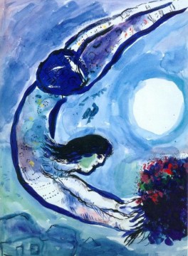 Acróbata con ramo contemporáneo Marc Chagall Pinturas al óleo